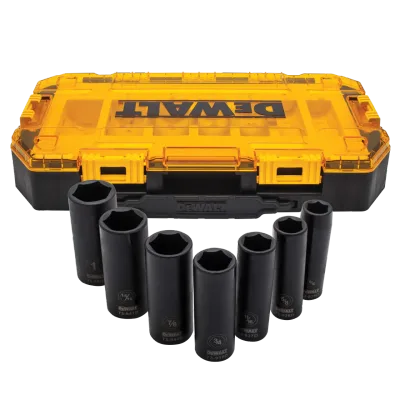 7 piece 1/2 in drive deep impact socket set