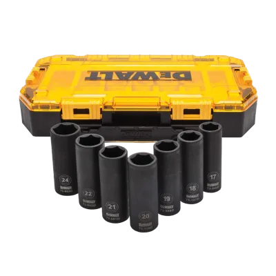 7 Piece Full Metric 1/2-IN. Deep Impact Socket Set in Toughbox