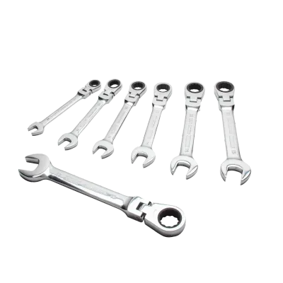 7 Piece Ratcheting Flex Head Combination Metric Wrench Set