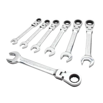 7 Piece Ratcheting Flex Head Combination Wrench Set