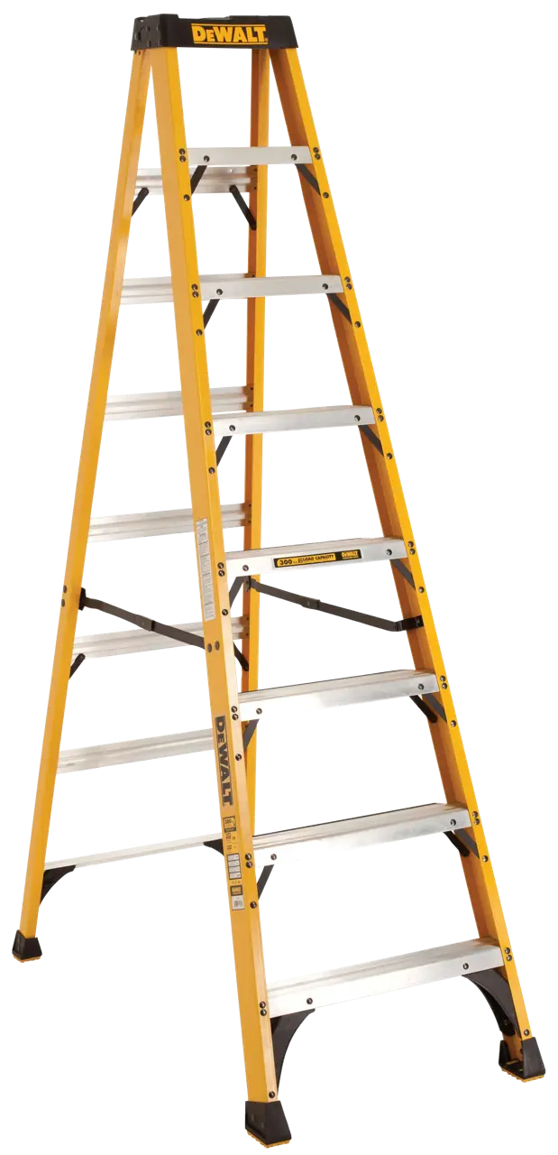 8' fiberglass stepladder 300 lbs load capacity