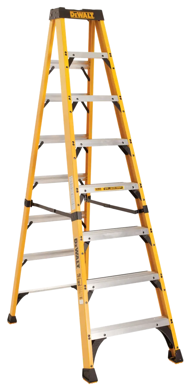 8' fiberglass stepladder 375 lbs load capacity