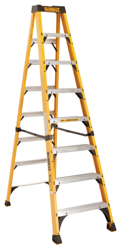 8' fiberglass stepladder 375 lbs load capacity