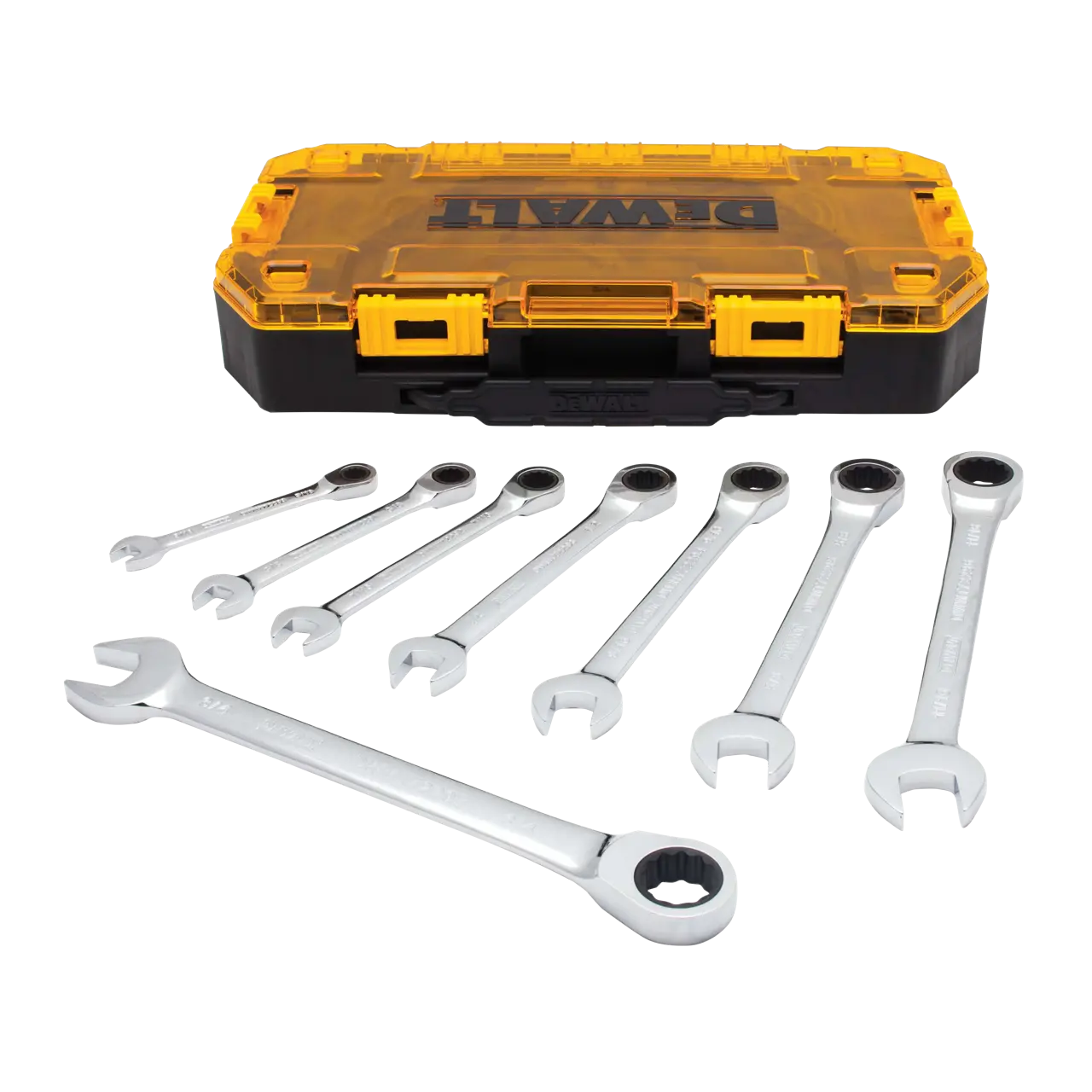 8 Piece Full Polish Ratcheting Combination Wrench Set