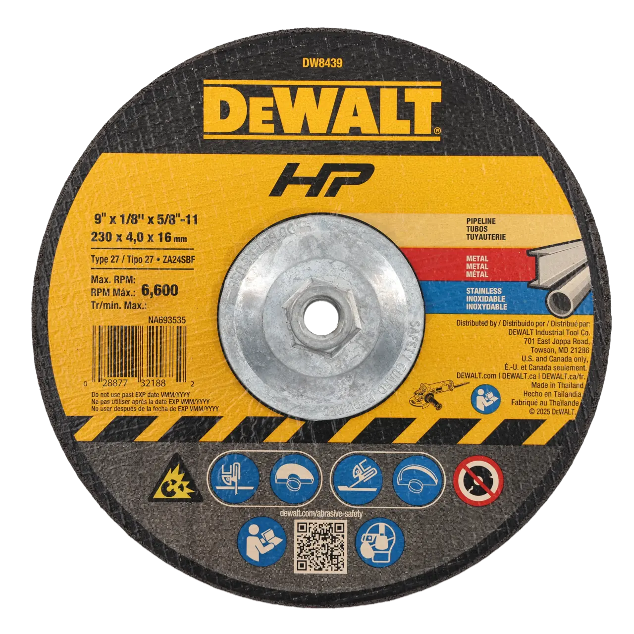 9-IN. X 1/8-IN. X 5/8-IN.-11 High Performance Pipeline Wheel