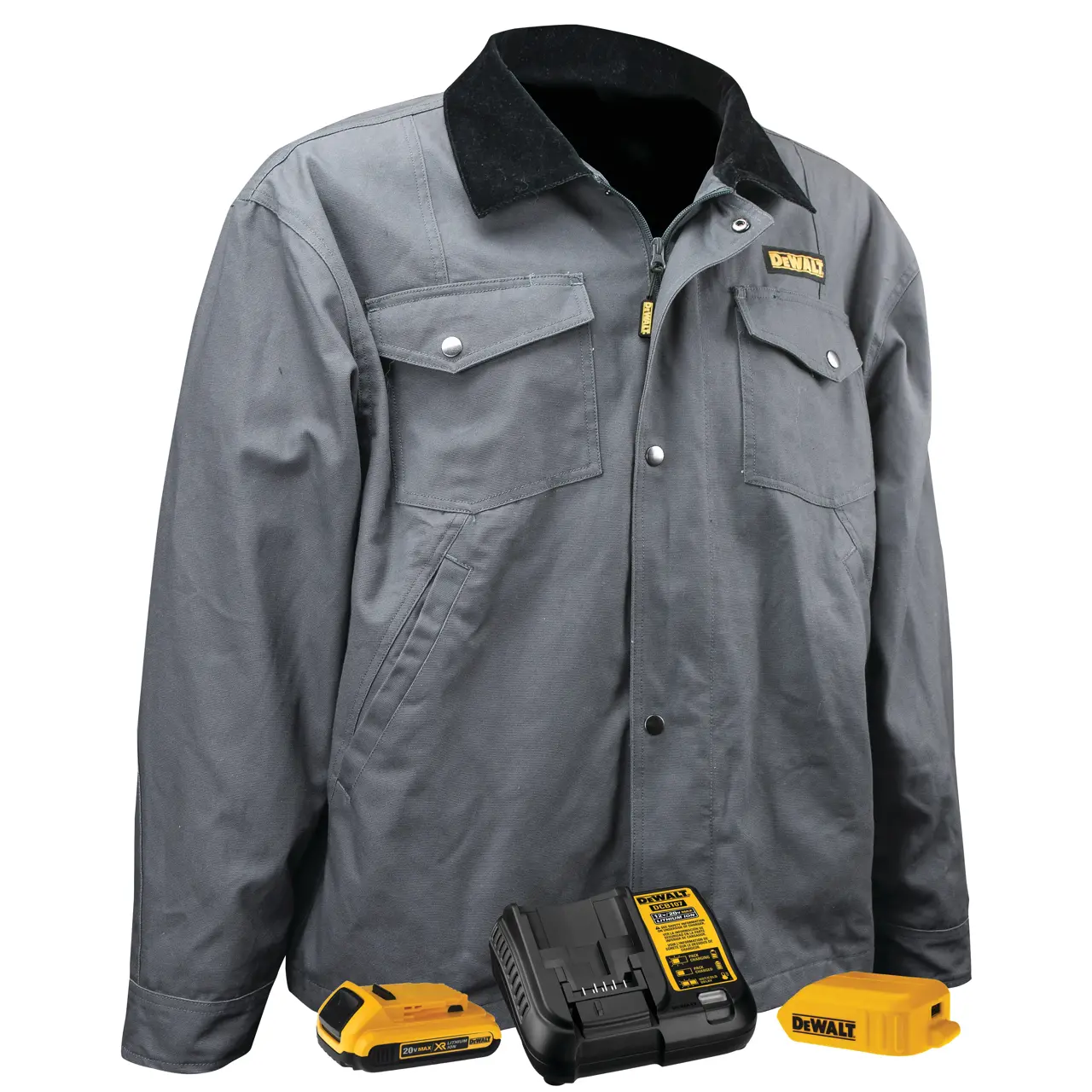 DEWALT Charcoal heated barn coat kit DCHJ083CD1-XL