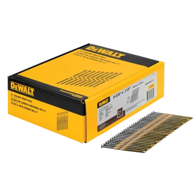 DEWALT® 2-3/8-IN. x .113-IN. 21-Degree Smooth Brite Round Head Nails (2000-Pack)