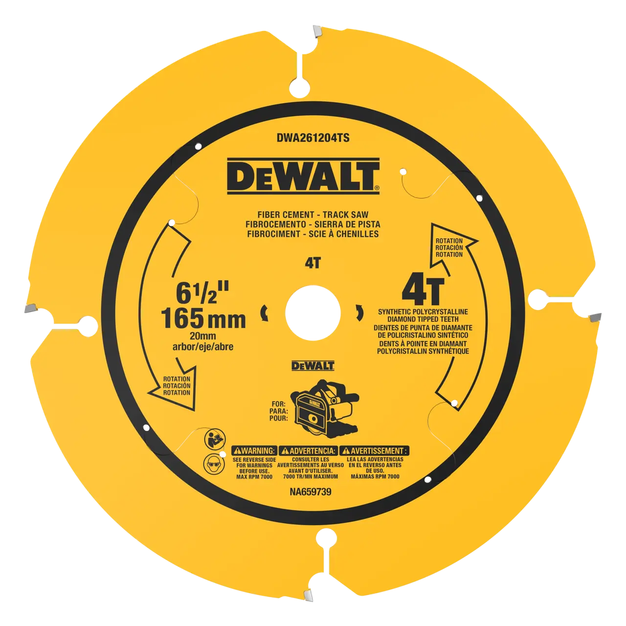 DEWALT 6-1/2 in. 4T Fiber Cement Track Saw Blade