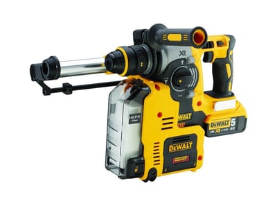 DeWalt DCH275P2-QW Cordless Rotary Hammer with dust extraction - 5AH, 18V, 2,1 J, 2PCS