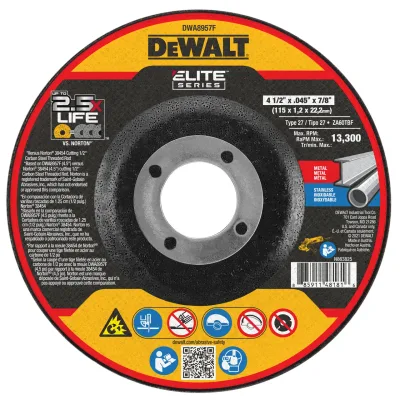 ELITE SERIES™ 4-1/2-IN. X .045-IN. X 7/8-IN. T27 Ceramic Cut-Off Wheel
