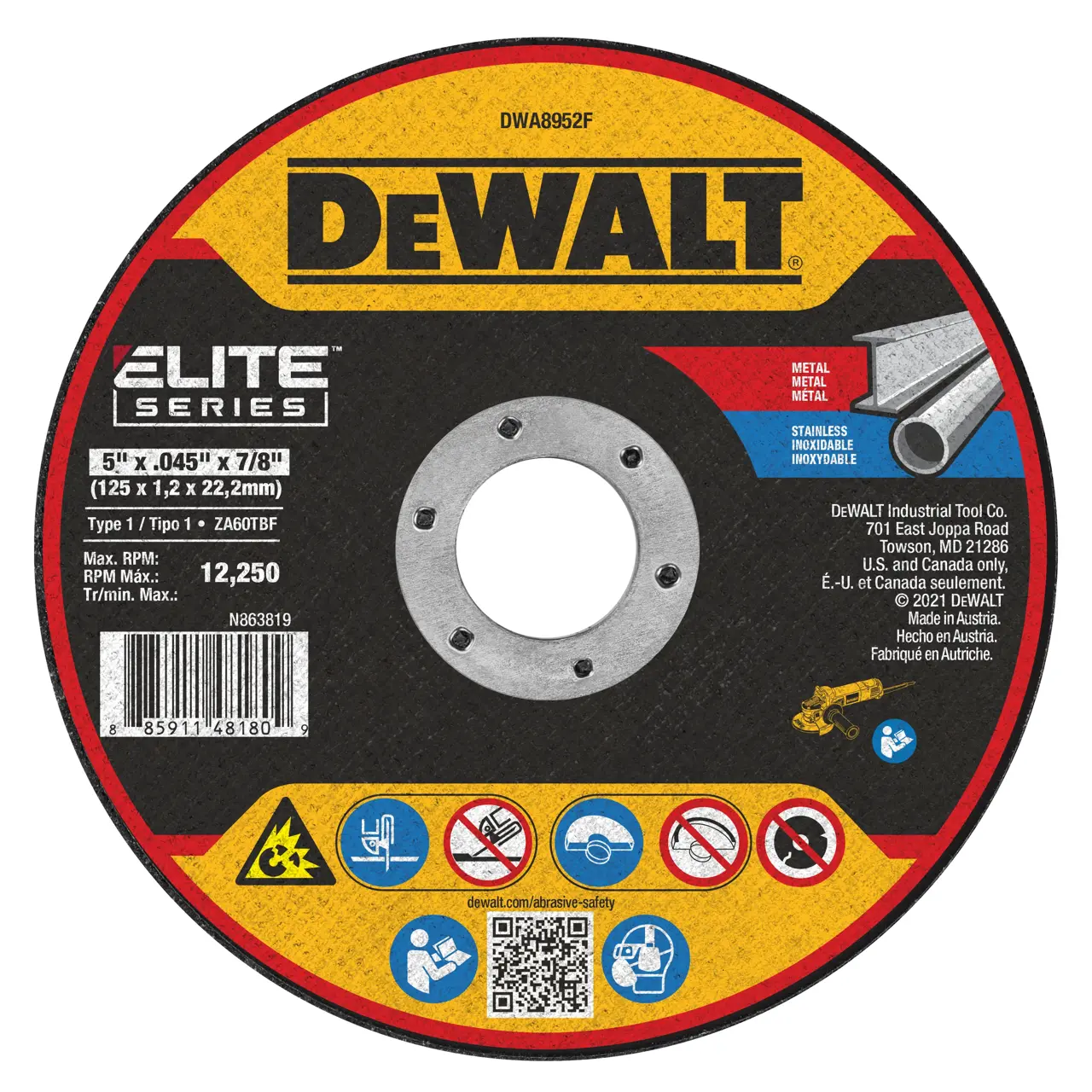 ELITE SERIES™ 5-IN. X .045-IN. X 7/8-IN. T1 Ceramic Cut-Off Wheel