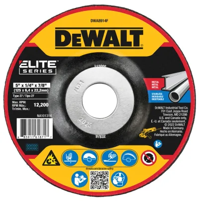 ELITE SERIES™ 5-IN. X 1/4-IN. X 7/8-IN. T27 ceramic grinding wheel