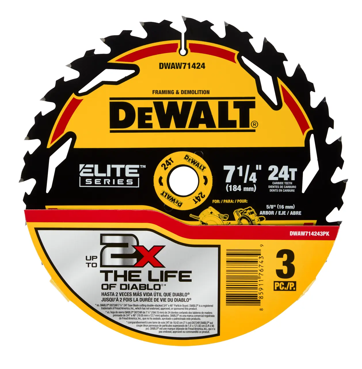 ELITE SERIES™ 7-1/4-IN. Circular Saw Blade 3-Pack (24 Tooth)