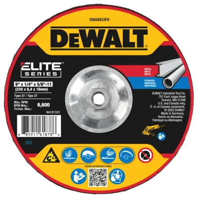 ELITE SERIES™ 9-IN. X 1/4-IN. X 5/8-IN.-11 T27 ceramic grinding wheel