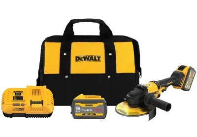 FLEXVOLT 60V MAX* 7-IN. (178mm) Brushless Cordless Angle Grinder with Kickback Break with (2) 9.0 Ah Batteries and Charger