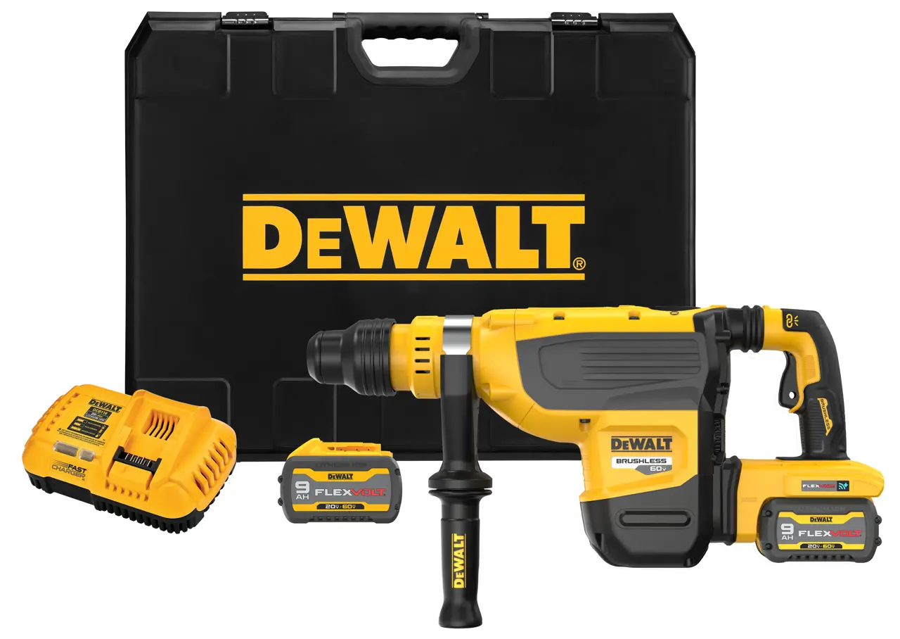 Flexvolt 60V MAX* Brushless Cordless 1-7/8-IN. (48mm) SDS MAX* Combination Rotary Hammer with (2) 9.0 Ah Batteries and Charger