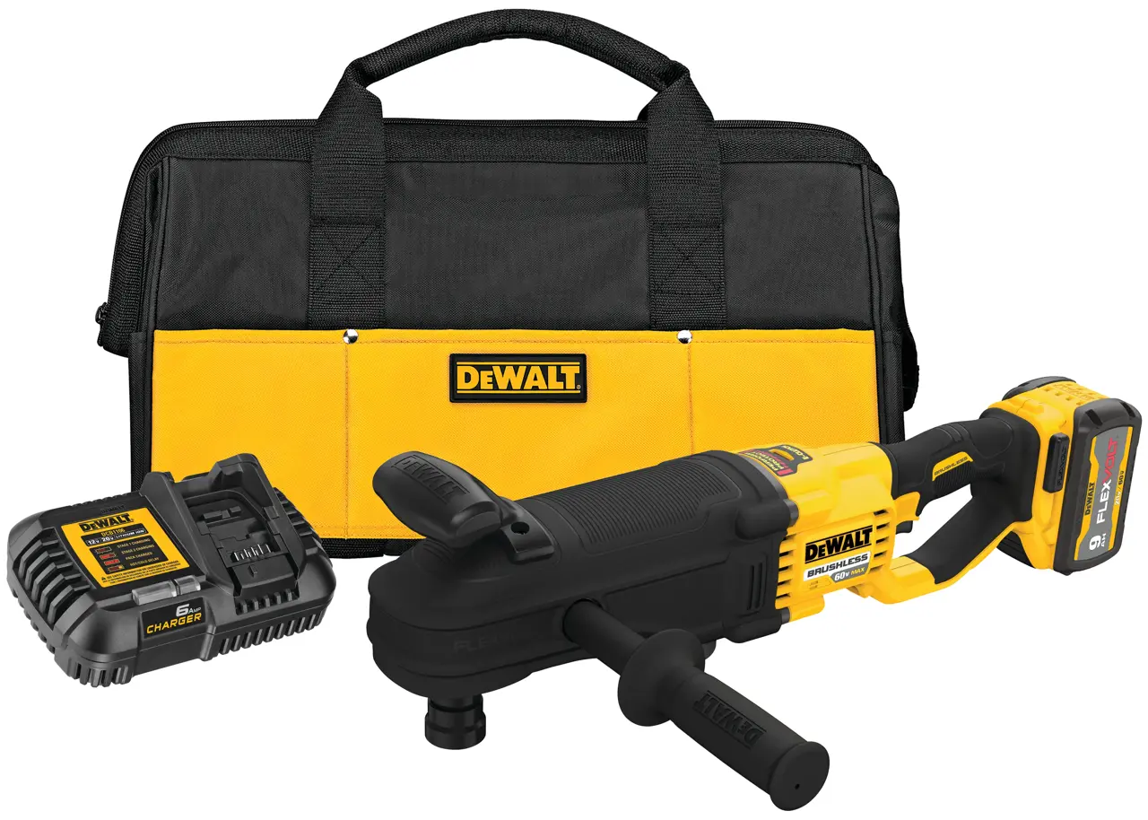 FLEXVOLT® 60V MAX* Brushless Cordless 7/16-IN. (11mm) Quick-Change Stud and Joist Drill with E-Clutch System, (1) 9.0 Ah Batteries and Charger