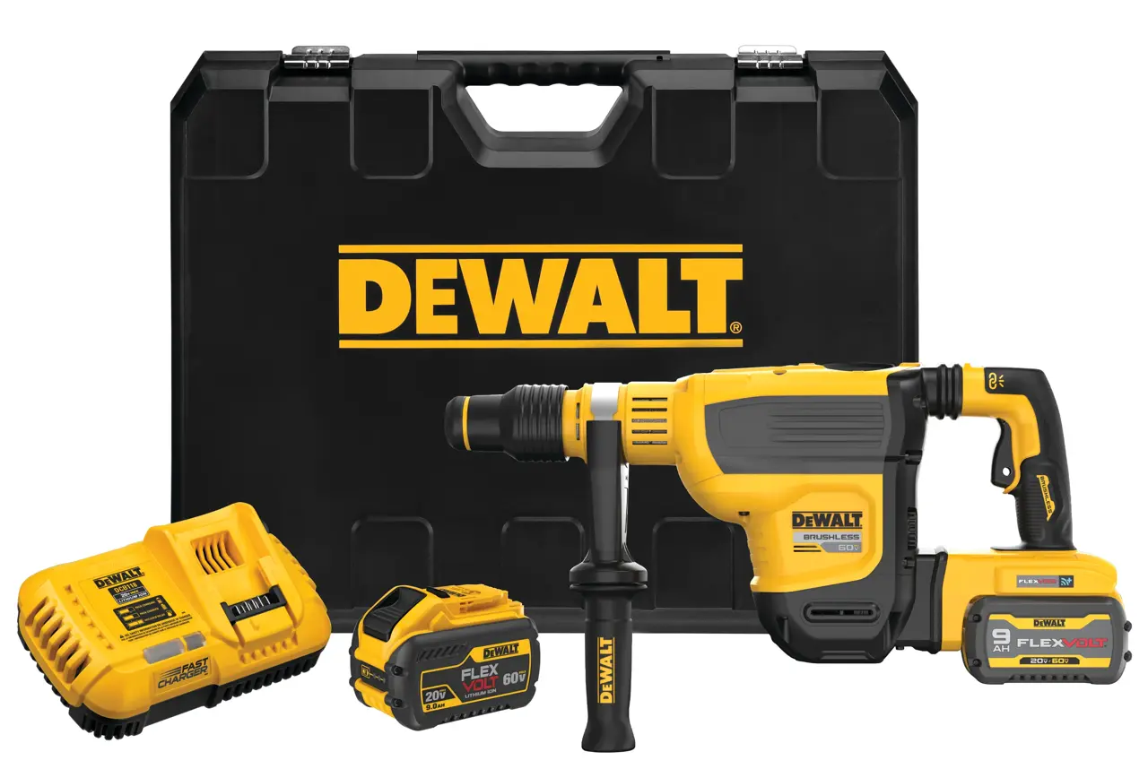FLEXVOLT 60V MAX* Brushless Cordless SDS MAX* 1-3/4-IN. (44mm) Combination Rotary Hammer Drill with (2) 9.0 Ah Batteries and Charger