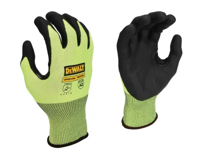 DEWALT Hi-vis hppe cut touchscreen gloves DPG833M