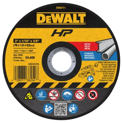 Hp 3-IN. X 1/16-IN. X 3/8-IN. A60T Metal & Stainless Cutting & Grinding Wheel