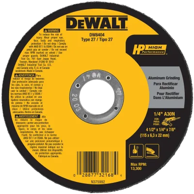HP 4-1/2-IN. X 1/4-IN. X 7/8-IN. Aluminum Grinding Wheel