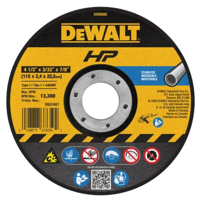 Hp 4-1/2-IN. X 3/32-IN. X 7/8-IN. T1 Cutting & Notching Wheel for Stainless