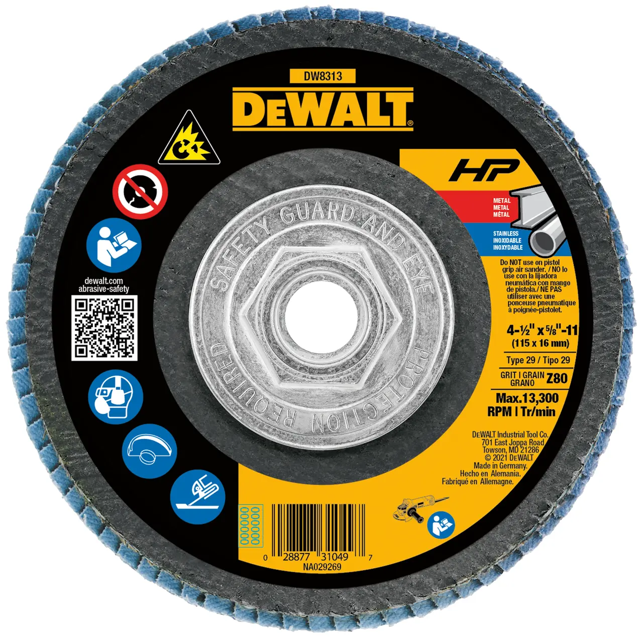 HP 4-1/2-IN. X 5/8-IN.-11 80 Grit Type 29 Flap Disc