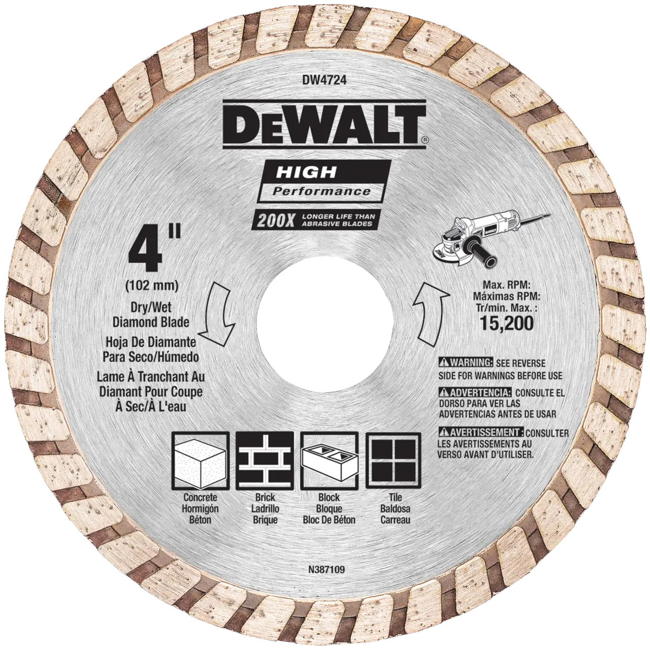 HP 4-IN. Diamond turbo blade