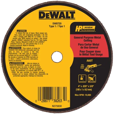 Hp 4-IN. X 0.035-IN. X 3/8-IN. A60T Metal & Stainless Cutting & Grinding Wheel