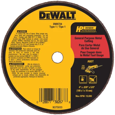 Hp 4-IN. X 0.035-IN. X 5/8-IN. A60T Metal & Stainless Cutting & Grinding Wheel