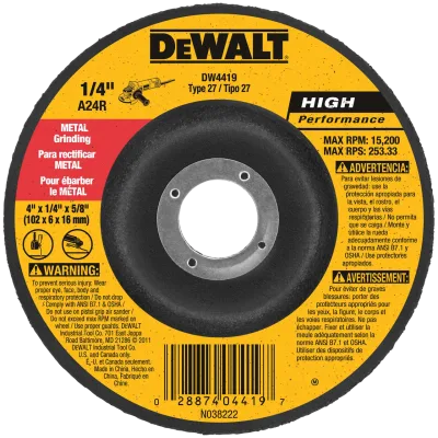 Hp 4-IN. X 1/4-IN. X 5/8-IN. T27 Metal Grinding Wheel