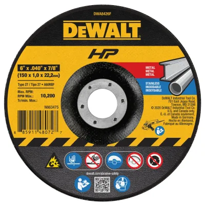 Hp 6-IN. X .040-IN. X 7/8-IN. Type 27 Cut-Off Wheel for Metal & Stainless