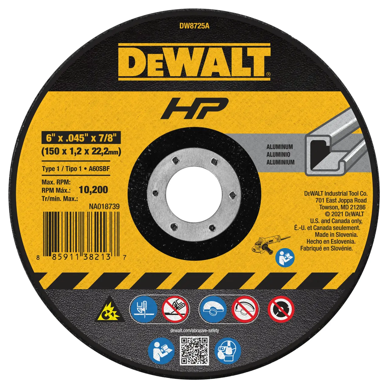 Hp 6-IN. X .045-IN. X 7/8-IN. T1 Aluminum Cut-Off Wheel