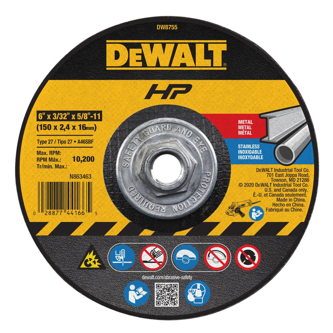 HP 6-IN. X 3/32-IN. X 5/8-IN.-11 T27 Cutting & Notching Wheel