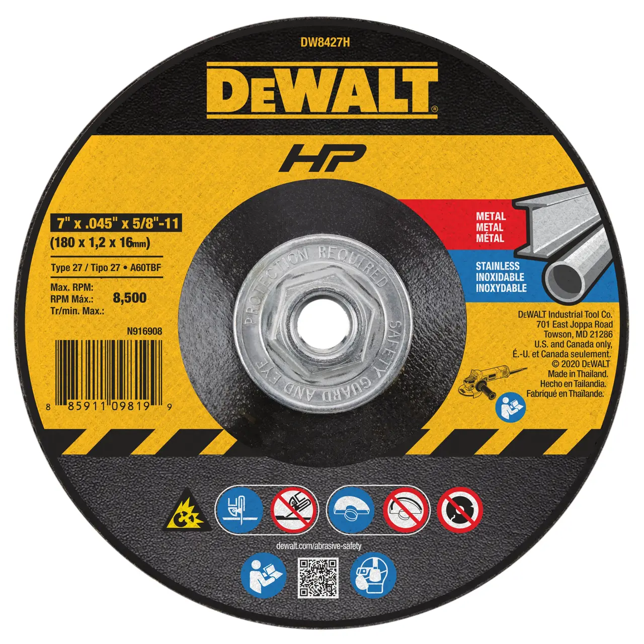 Hp 7-IN. X 0.045-IN. X 5/8-IN.-11 T27 Cutting Wheel