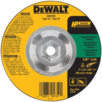 Hp 7-IN. X 1/4-IN. X 5/8-IN.-11 T27 Silicon Carbide Grinding Wheel for Concrete & Masonry