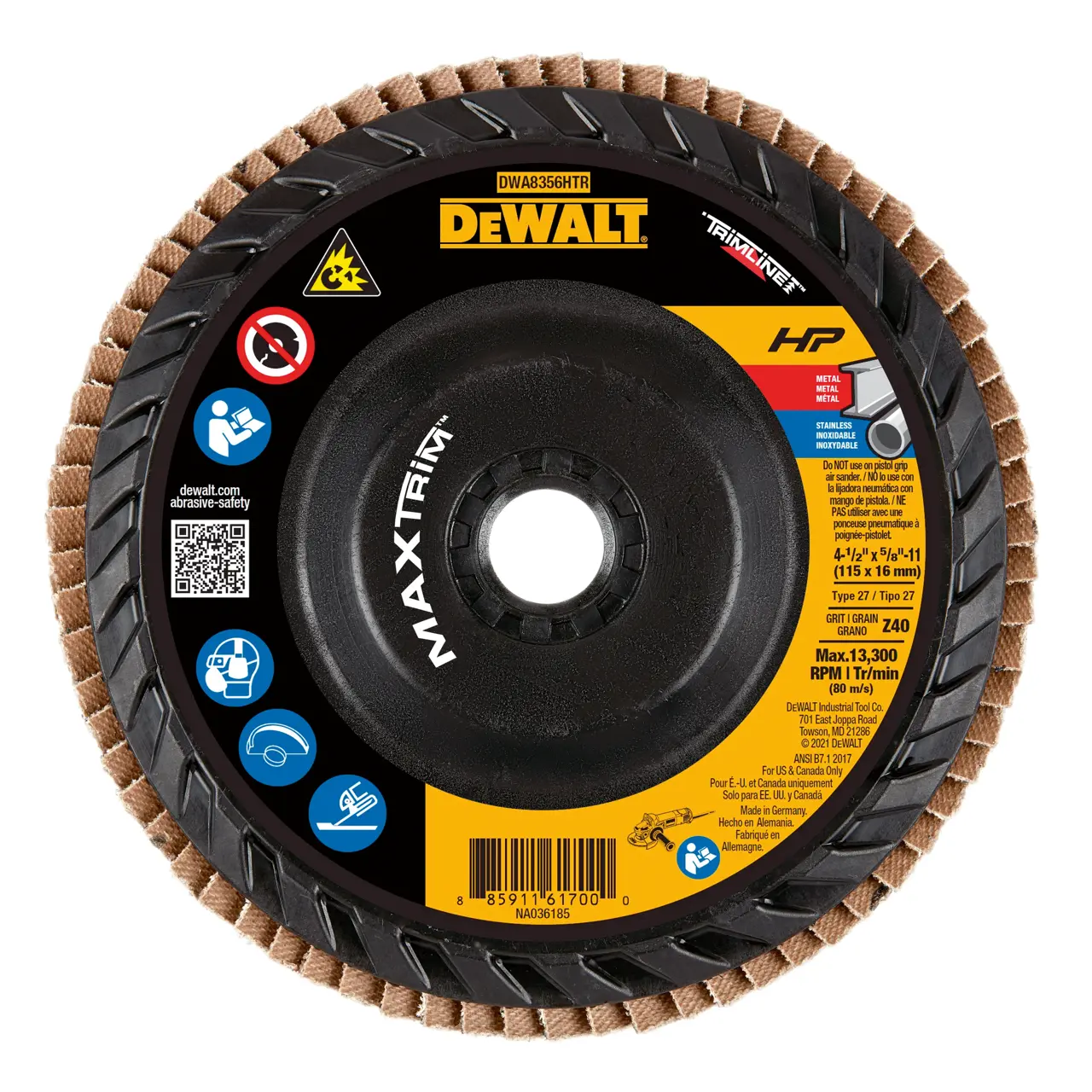 Hp Maxtrim 4-1/2-IN. X 5/8-IN.-11 40G T27 Trimmable Backer Flap Disc