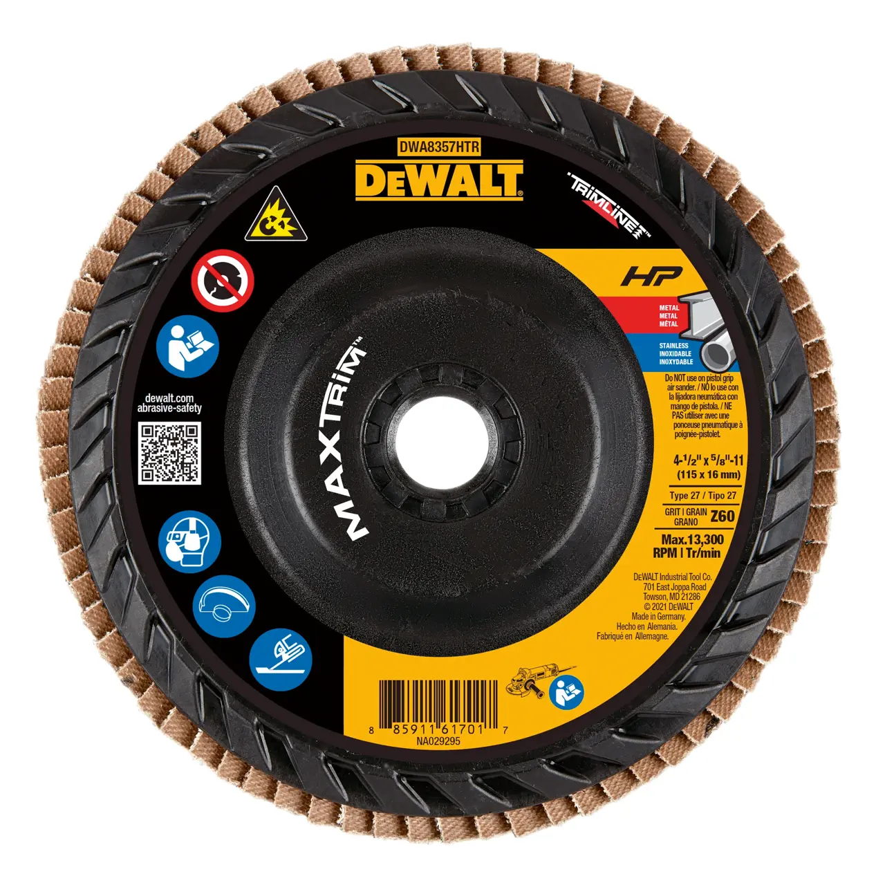 Hp Maxtrim 4-1/2-IN. X 5/8-IN.-11 60G T27 Trimmable Backer Flap Disc