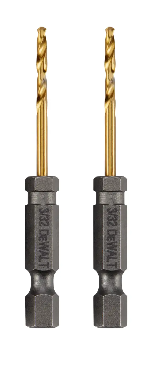 Impact ready 3/32-IN. (2.4mm) titanium nitride coated twist drill bits (2-Pack)