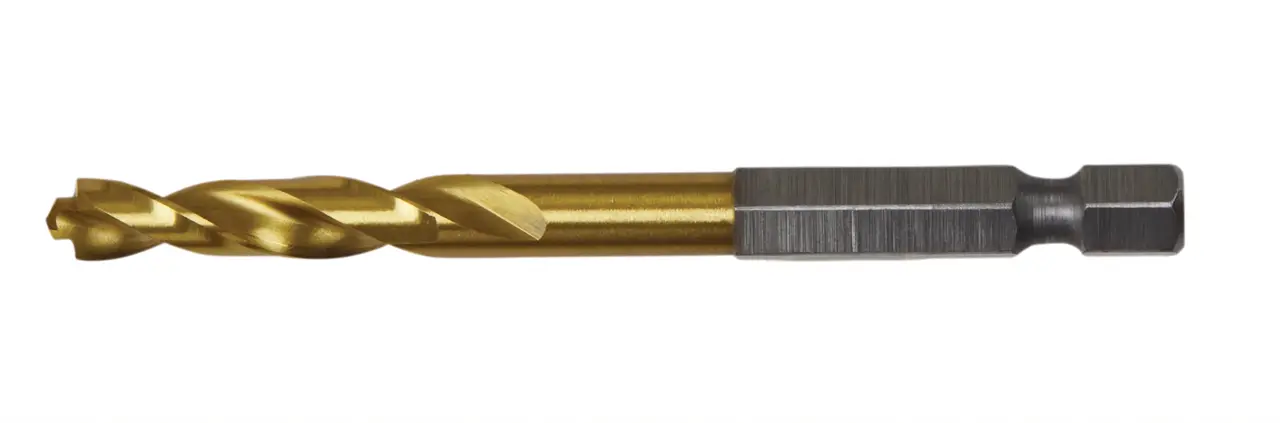 Impact ready titanium nitride coated drill bit, 13/64-IN.