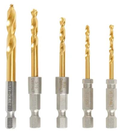 Impact ready titanium nitride coated drill bit set, 5-PC.