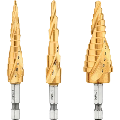 Impact Ready Titanium Nitride Coating Step Drill Bit Set (3-PC.)
