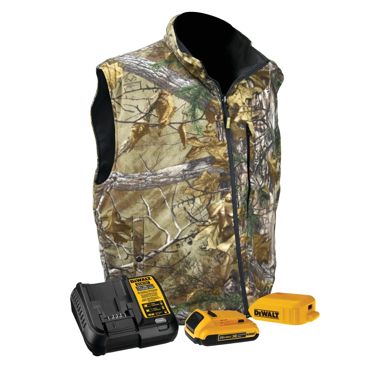 DEWALT Realtree xtra camouflage fleece heated vest kit DCHV085D1-2X