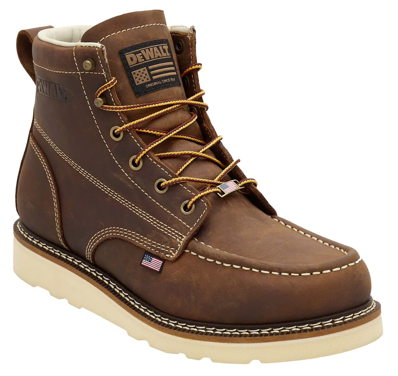 Weatherby Men'S Made in Usa Pro Comfort, Full Grain Leather, Moc Toe Work Boot