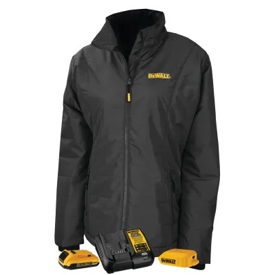 DEWALT Women's black quilted heated jacket kit DCHJ077D1-2X