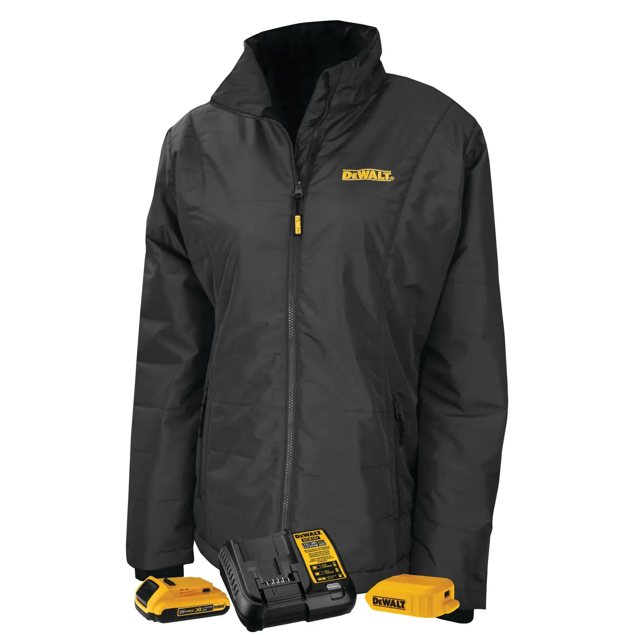 DEWALT Women's black quilted heated jacket kit DCHJ077D1-S