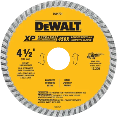 XP™ 4-1/2-IN. Wet/dry turbo diamond blade for concrete & masonry