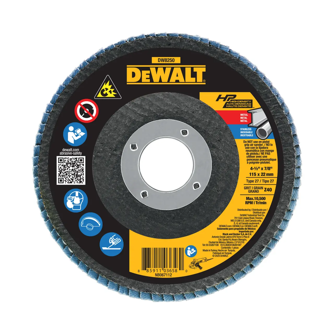 XP™ 4-1/2-IN. X 7/8-IN. 40 Grit Type 27 Flap Disc Contaminant-Free