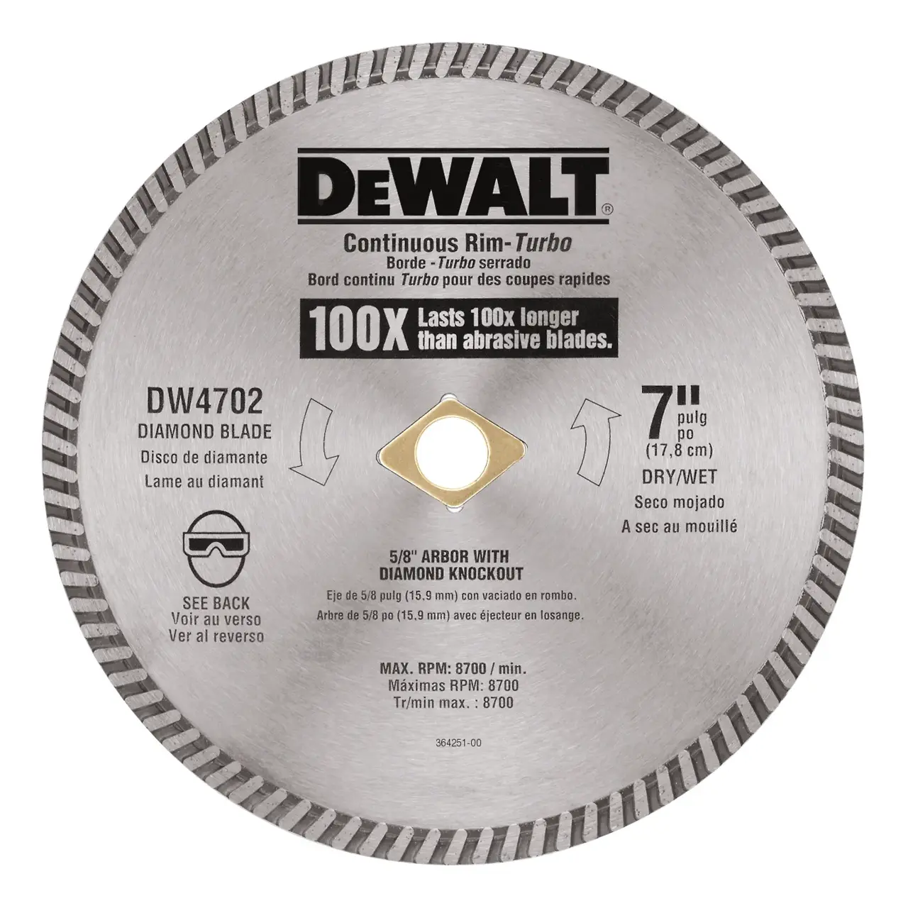XP™ 7-IN. Wet/dry Turbo Diamond Blade for Concrete & Masonry