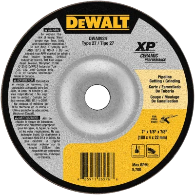 XP™ 7-IN. X 1/8-IN. X 7/8-IN. T27 ceramic pipeline cutting & grinding wheel
